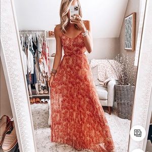 Express Printed Side Cut-Out Maxi Dress, NWT